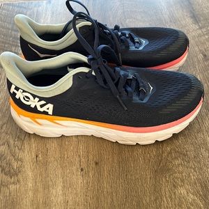 Hoka One One Clifton 7 Women's Blue Orange Running Sneakers Shoes Sz  6.5